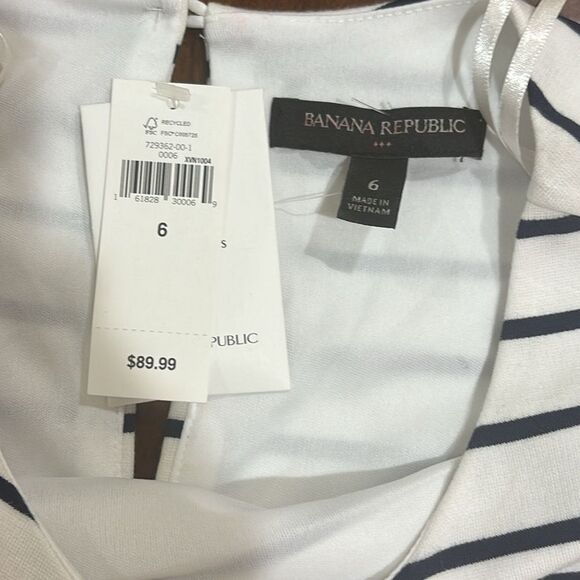 NEW! Banana Republic Factory Navy & White Stripe Knit Midi Dress - 6 - Picture 8 of 12